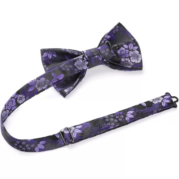 HISDERN Bow Ties for Men Paisley Floral Pre-tied Bowtie Pocket Square Set Men's Formal Bow Ties Wedding Party…