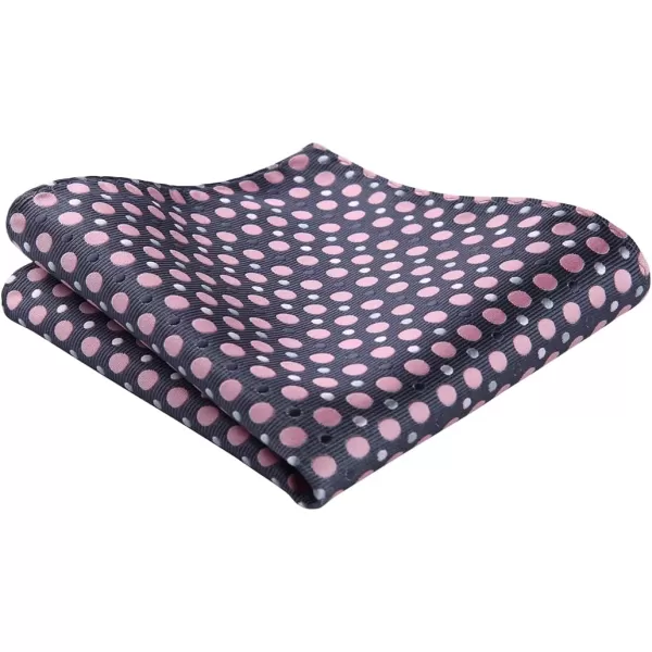 HISDERN Bow Ties for Men Polka Dot Selftie Bowtie and Pocket Square Classic Business Tuxedo Wedding Bowties Handkerchief
