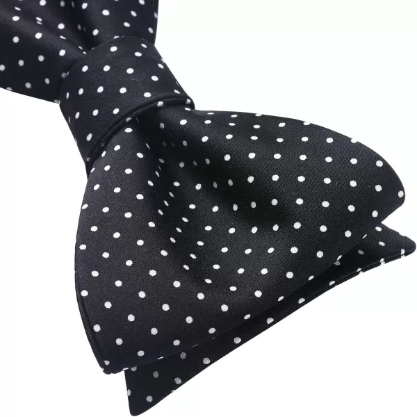 HISDERN Bow Ties for Men Polka Dot Selftie Bowtie and Pocket Square Classic Business Tuxedo Wedding Bowties Handkerchief