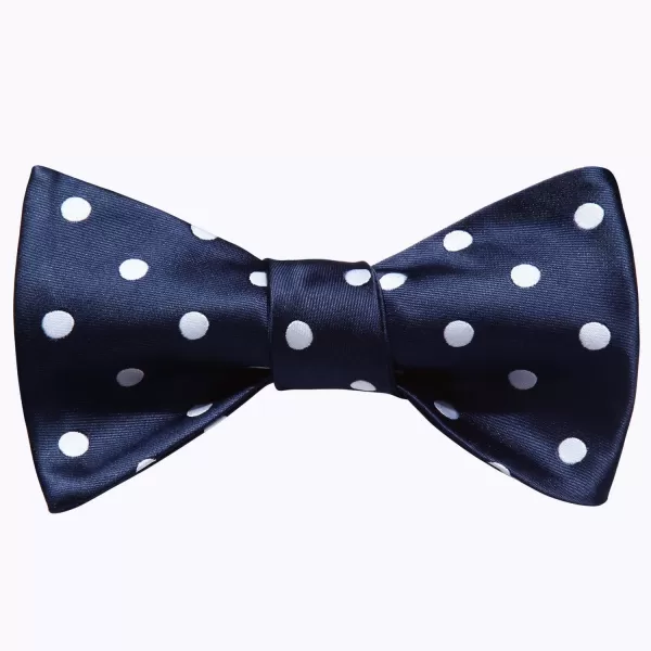 HISDERN Bow Ties for Men Polka Dot Selftie Bowtie and Pocket Square Classic Business Tuxedo Wedding Bowties Handkerchief