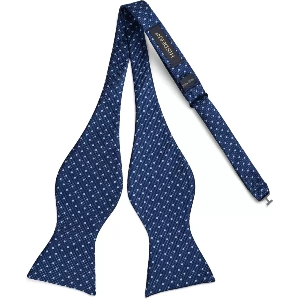 HISDERN Bow Ties for Men Polka Dot Selftie Bowtie and Pocket Square Classic Business Tuxedo Wedding Bowties Handkerchief