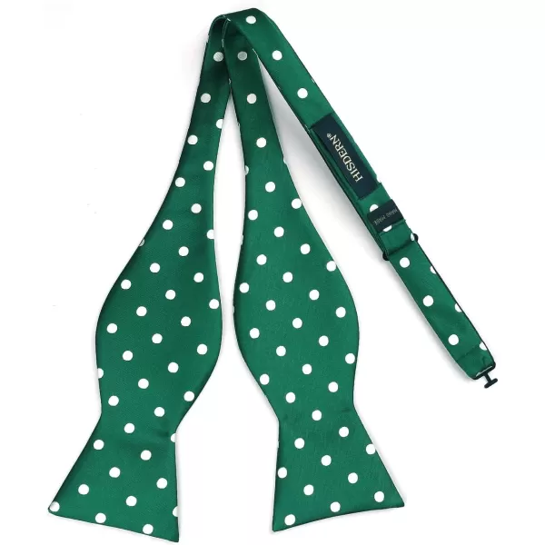 HISDERN Bow Ties for Men Polka Dot Selftie Bowtie and Pocket Square Classic Business Tuxedo Wedding Bowties Handkerchief