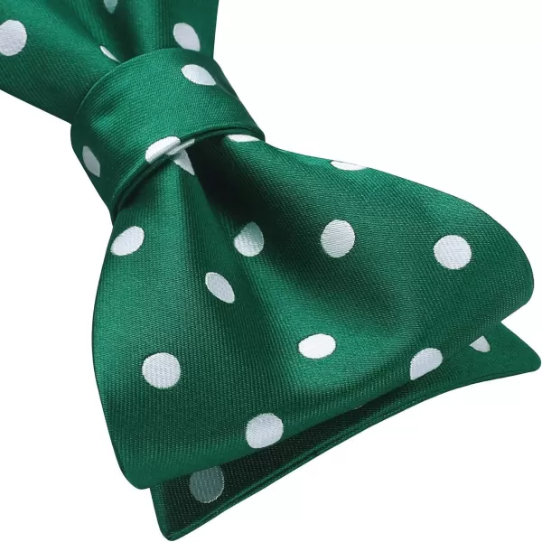 HISDERN Bow Ties for Men Polka Dot Selftie Bowtie and Pocket Square Classic Business Tuxedo Wedding Bowties Handkerchief