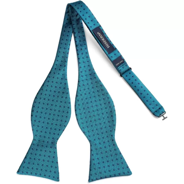 HISDERN Bow Ties for Men Polka Dot Selftie Bowtie and Pocket Square Classic Business Tuxedo Wedding Bowties Handkerchief