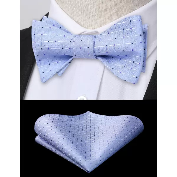 HISDERN Bow Ties for Men Polka Dot Selftie Bowtie and Pocket Square Classic Business Tuxedo Wedding Bowties Handkerchief