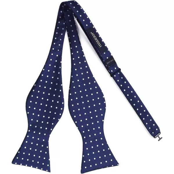 HISDERN Bow Ties for Men Polka Dot Selftie Bowtie and Pocket Square Classic Business Tuxedo Wedding Bowties Handkerchief