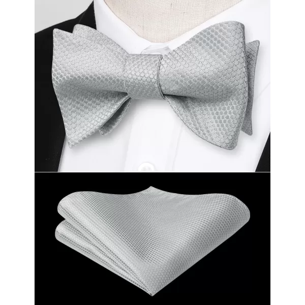 HISDERN Bow Ties for Men Polka Dot Selftie Bowtie and Pocket Square Classic Business Tuxedo Wedding Bowties Handkerchief