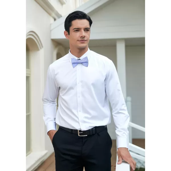 HISDERN Bow Ties for Men Polka Dot Selftie Bowtie and Pocket Square Classic Business Tuxedo Wedding Bowties Handkerchief