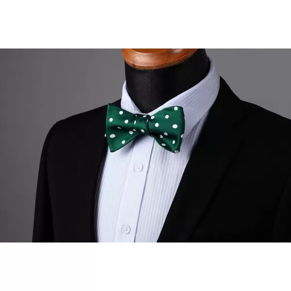 HISDERN Bow Ties for Men Polka Dot Selftie Bowtie and Pocket Square Classic Business Tuxedo Wedding Bowties Handkerchief