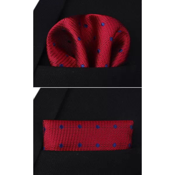 HISDERN Bow Ties for Men Polka Dot Selftie Bowtie and Pocket Square Classic Business Tuxedo Wedding Bowties Handkerchief