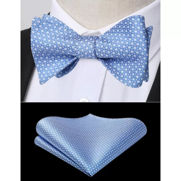 HISDERN Bow Ties for Men Polka Dot Selftie Bowtie and Pocket Square Classic Business Tuxedo Wedding Bowties Handkerchief