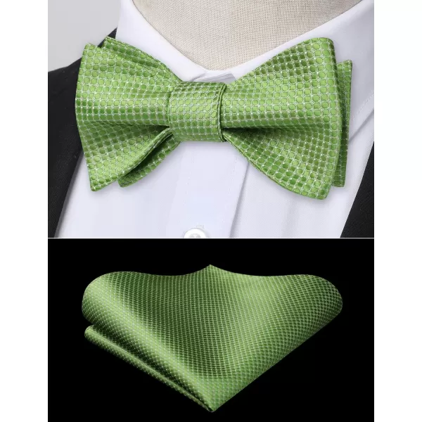 HISDERN Bow Ties for Men Polka Dot Selftie Bowtie and Pocket Square Classic Business Tuxedo Wedding Bowties Handkerchief