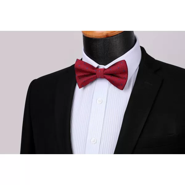 HISDERN Bow Ties for Men Pre-Tie Bow Tie and Pocket Square Set Bowtie Formal Tuxedo Wedding Bowties Handkerchief Set