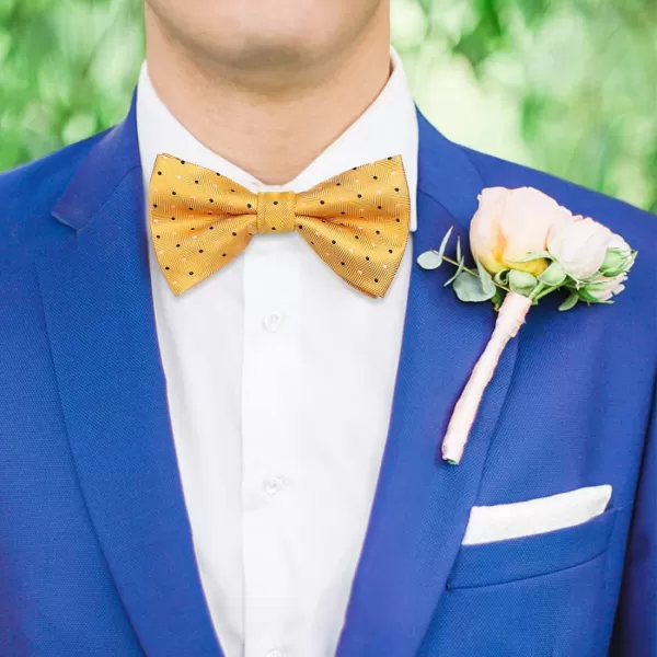 HISDERN Bow Ties for Men Pre-Tie Bow Tie and Pocket Square Set Bowtie Formal Tuxedo Wedding Bowties Handkerchief Set