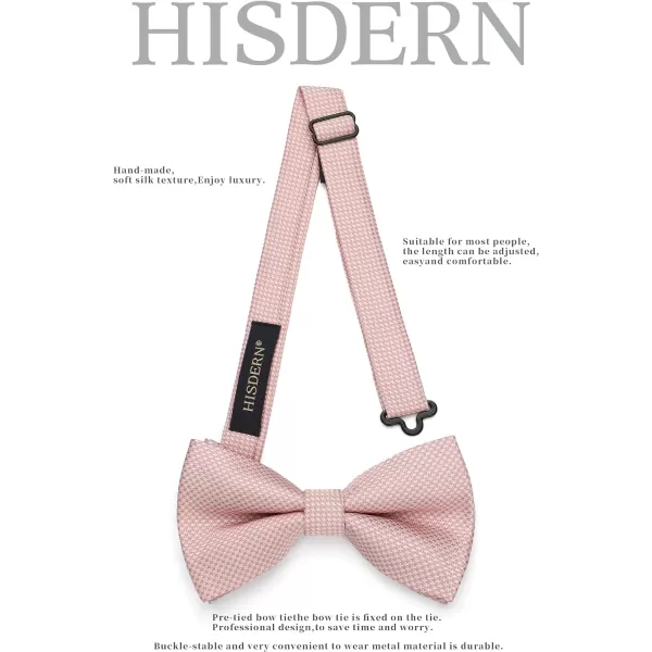 HISDERN Bow Ties for Men Pre-Tie Bow Tie and Pocket Square Set Bowtie Formal Tuxedo Wedding Bowties Handkerchief Set
