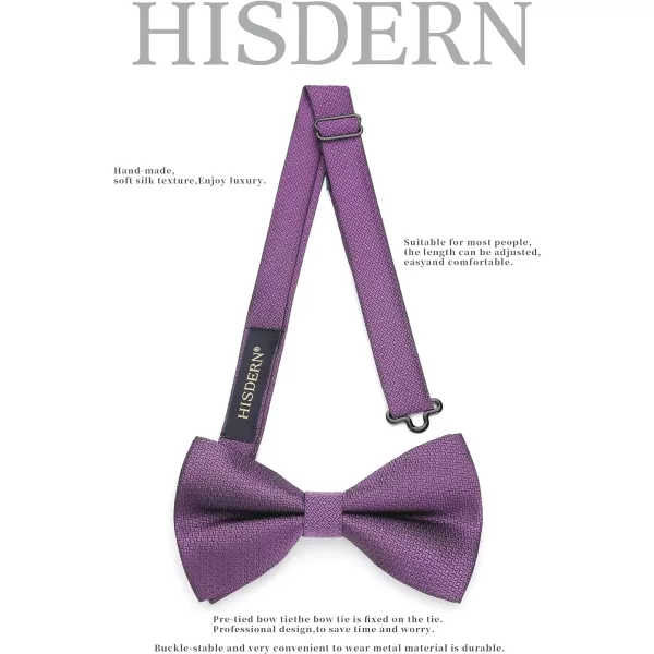 HISDERN Bow Ties for Men Pre-Tie Bow Tie and Pocket Square Set Bowtie Formal Tuxedo Wedding Bowties Handkerchief Set