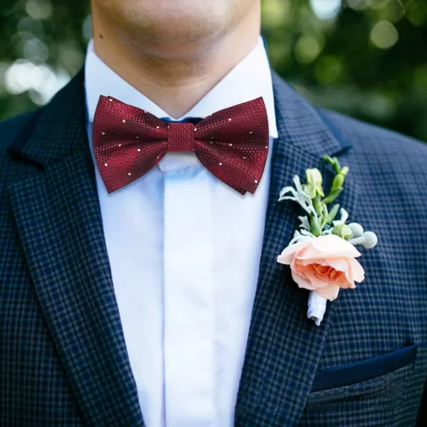 HISDERN Bow Ties for Men Pre-Tie Bow Tie and Pocket Square Set Bowtie Formal Tuxedo Wedding Bowties Handkerchief Set