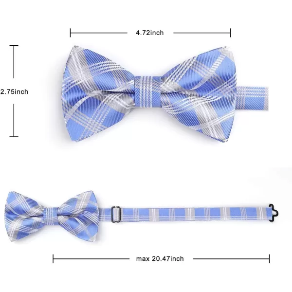 HISDERN Bow Ties for Men Pre-Tie Bow Tie and Pocket Square Set Bowtie Formal Tuxedo Wedding Bowties Handkerchief Set