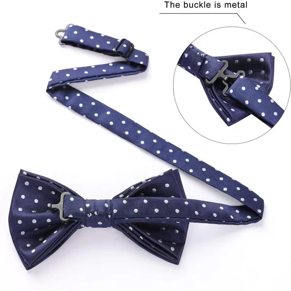 HISDERN Bow Ties for Men Pre-Tie Bow Tie and Pocket Square Set Bowtie Formal Tuxedo Wedding Bowties Handkerchief Set