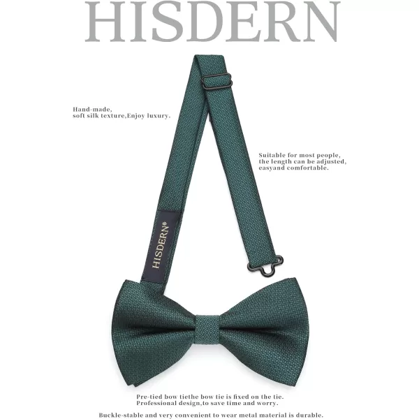 HISDERN Bow Ties for Men Pre-Tie Bow Tie and Pocket Square Set Bowtie Formal Tuxedo Wedding Bowties Handkerchief Set