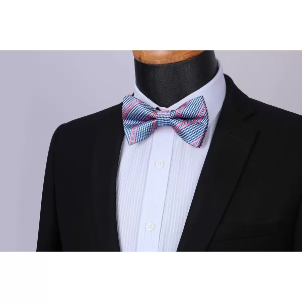 HISDERN Bow Ties for Men Pre-tied Paisley Bow Ties Pocket Square Set Men's Bowtie Wedding Party