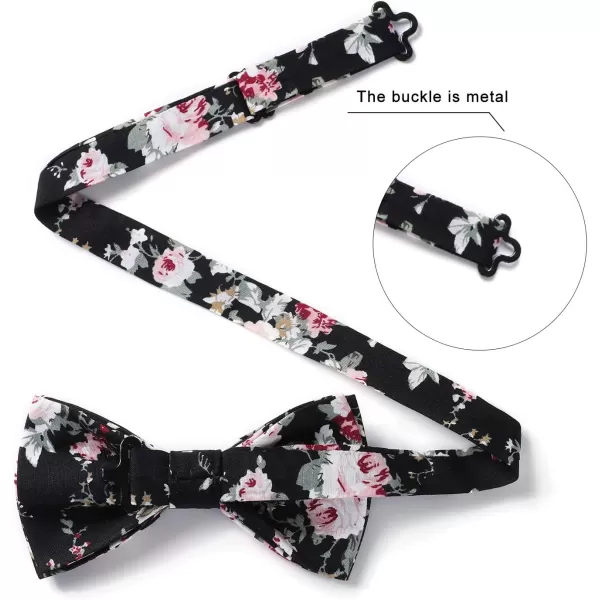 HISDERN Bow Ties for Men Pre-tied Paisley Bow Ties Pocket Square Set Men's Bowtie Wedding Party
