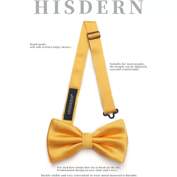 HISDERN Bow Ties for Men Pretied Bowties Classic Formal Business Bow Tie Adjustable Tuxedo Bowtie for Wedding Party