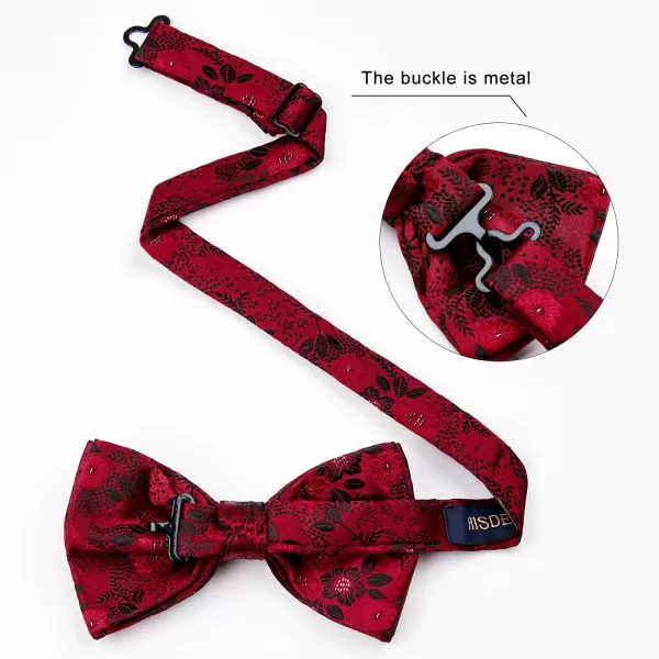 HISDERN Bow Ties for Men Pretied Bowties Classic Formal Business Bow Tie Adjustable Tuxedo Bowtie for Wedding Party