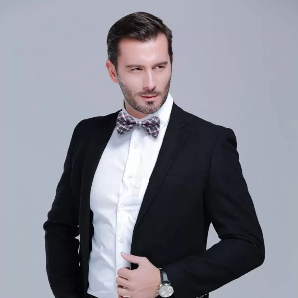 HISDERN Bow Ties for Men Pretied Bowties Classic Formal Business Bow Tie Adjustable Tuxedo Bowtie for Wedding Party
