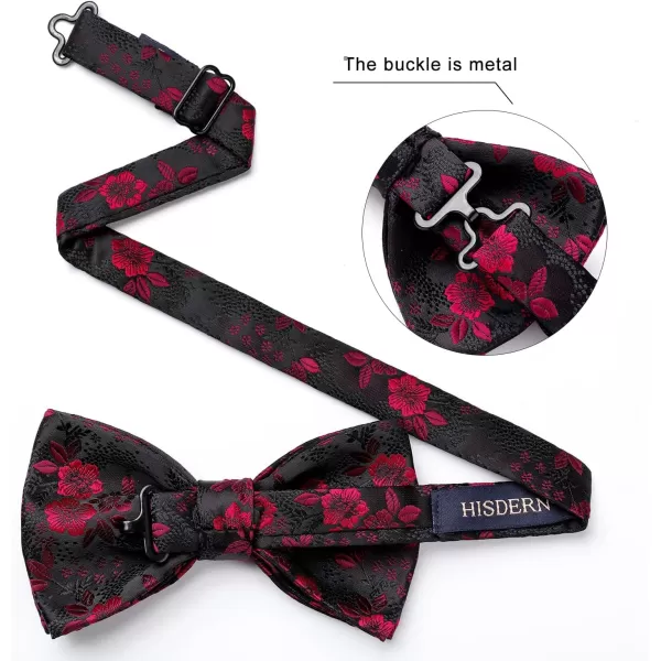 HISDERN Bow Ties for Men Pretied Bowties Classic Formal Business Bow Tie Adjustable Tuxedo Bowtie for Wedding Party