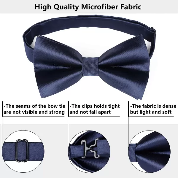 HISDERN Bow Ties for Men Pretied Bowties Classic Formal Business Bow Tie Adjustable Tuxedo Bowtie for Wedding Party