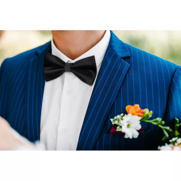 HISDERN Bow Ties for Men Pretied Bowties Classic Formal Business Bow Tie Adjustable Tuxedo Bowtie for Wedding Party