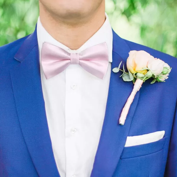 HISDERN Bow Ties for Men Pretied Bowties Classic Formal Business Bow Tie Adjustable Tuxedo Bowtie for Wedding Party