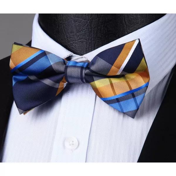 HISDERN Bow Ties for Men Pretied Bowties Classic Formal Business Bow Tie Adjustable Tuxedo Bowtie for Wedding Party