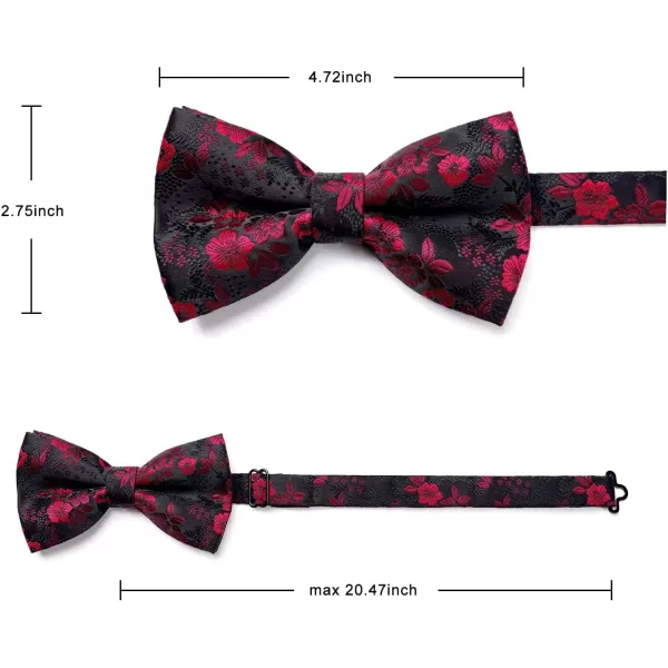 HISDERN Bow Ties for Men Pretied Bowties Classic Formal Business Bow Tie Adjustable Tuxedo Bowtie for Wedding Party