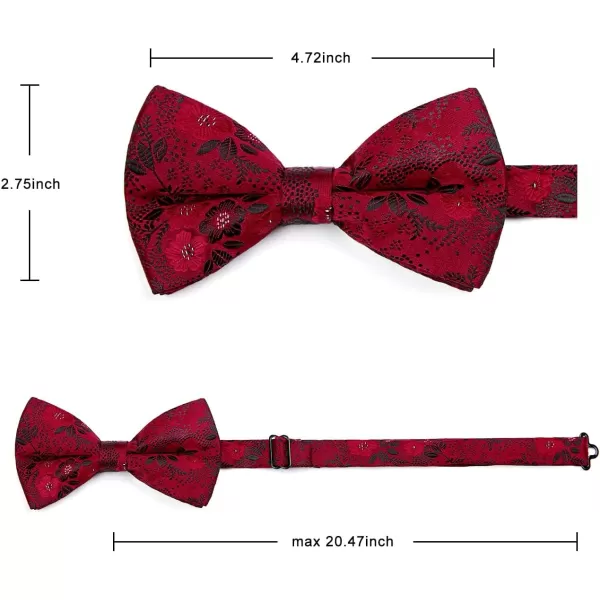HISDERN Bow Ties for Men Pretied Bowties Classic Formal Business Bow Tie Adjustable Tuxedo Bowtie for Wedding Party