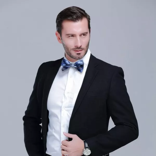 HISDERN Bow Ties for Men Pretied Bowties Classic Formal Business Bow Tie Adjustable Tuxedo Bowtie for Wedding Party