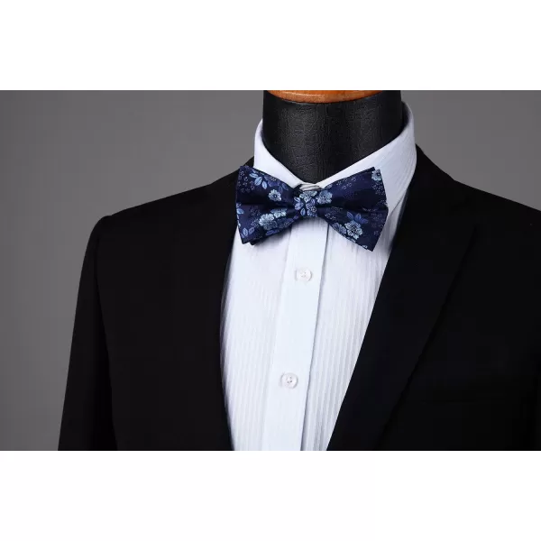 HISDERN Bow Ties for Men Pretied Bowties Classic Formal Business Bow Tie Adjustable Tuxedo Bowtie for Wedding Party