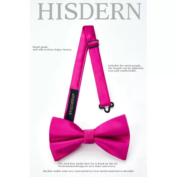 HISDERN Bow Ties for Men Pretied Bowties Classic Formal Business Bow Tie Adjustable Tuxedo Bowtie for Wedding Party