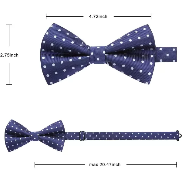 HISDERN Bow Ties for Men Pretied Bowties Classic Formal Business Bow Tie Adjustable Tuxedo Bowtie for Wedding Party