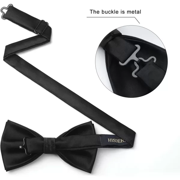 HISDERN Bow Ties for Men Pretied Bowties Classic Formal Business Bow Tie Adjustable Tuxedo Bowtie for Wedding Party