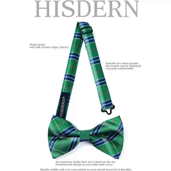 HISDERN Bow Ties for Men Pretied Bowties Classic Formal Business Bow Tie Adjustable Tuxedo Bowtie for Wedding Party