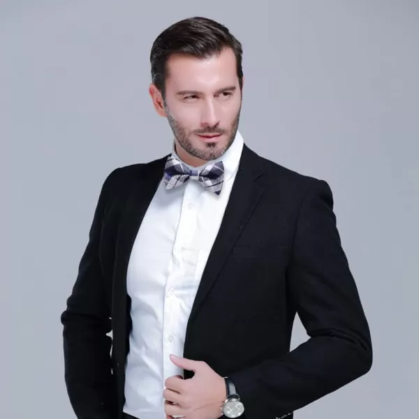 HISDERN Bow Ties for Men Pretied Bowties Classic Formal Business Bow Tie Adjustable Tuxedo Bowtie for Wedding Party