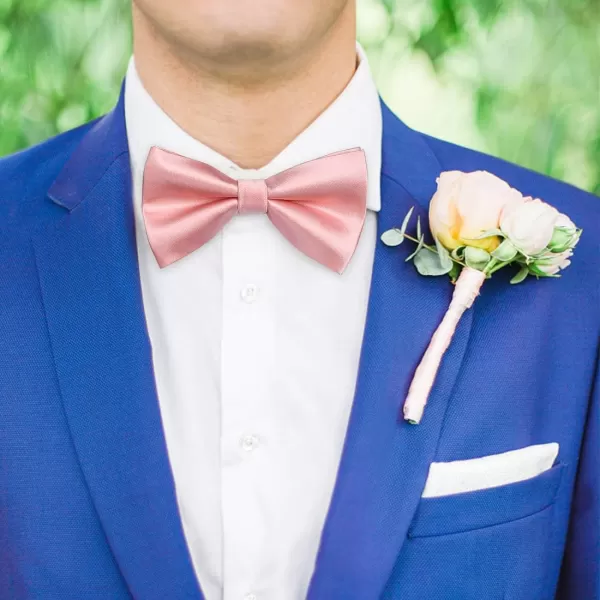 HISDERN Bow Ties for Men Pretied Bowties Classic Formal Business Bow Tie Adjustable Tuxedo Bowtie for Wedding Party