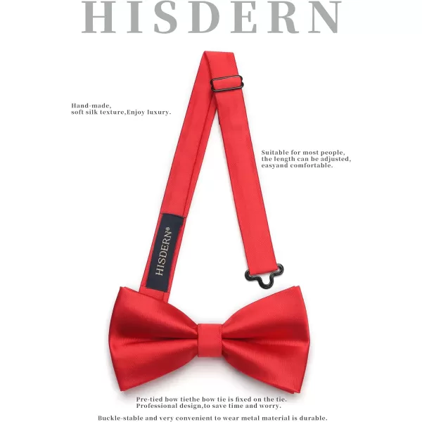 HISDERN Bow Ties for Men Pretied Bowties Classic Formal Business Bow Tie Adjustable Tuxedo Bowtie for Wedding Party