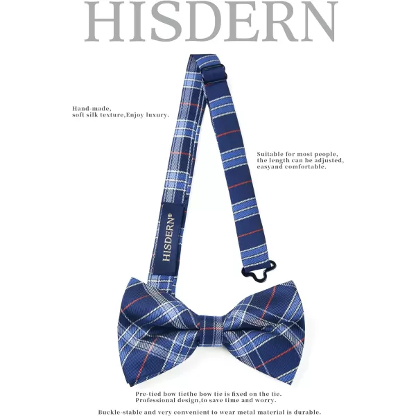 HISDERN Bow Ties for Men Pretied Bowties Classic Formal Business Bow Tie Adjustable Tuxedo Bowtie for Wedding Party