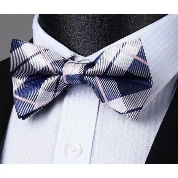 HISDERN Bow Ties for Men Pretied Bowties Classic Formal Business Bow Tie Adjustable Tuxedo Bowtie for Wedding Party