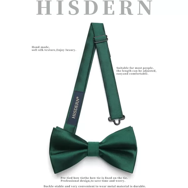 HISDERN Bow Ties for Men Pretied Bowties Classic Formal Business Bow Tie Adjustable Tuxedo Bowtie for Wedding Party