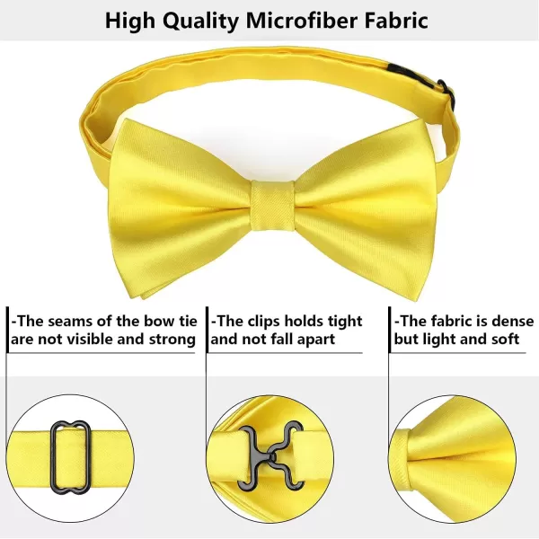 HISDERN Bow Ties for Men Pretied Bowties Classic Formal Business Bow Tie Adjustable Tuxedo Bowtie for Wedding Party