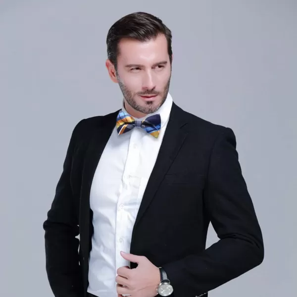 HISDERN Bow Ties for Men Pretied Bowties Classic Formal Business Bow Tie Adjustable Tuxedo Bowtie for Wedding Party